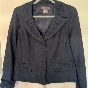 George Women's Dark Blue Blazer with Ruffle Detail